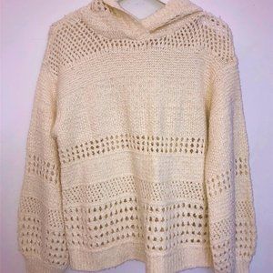 NWT | Anthropologie Pointelle Hooded Sweater